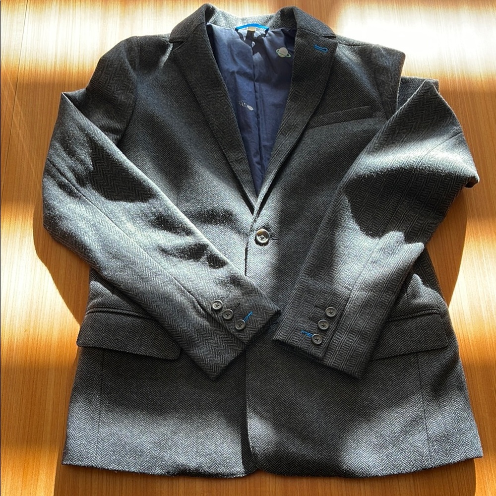 Boden Johnnie B Boys Herringbone Party Jacket Blazer Size 15y 16y